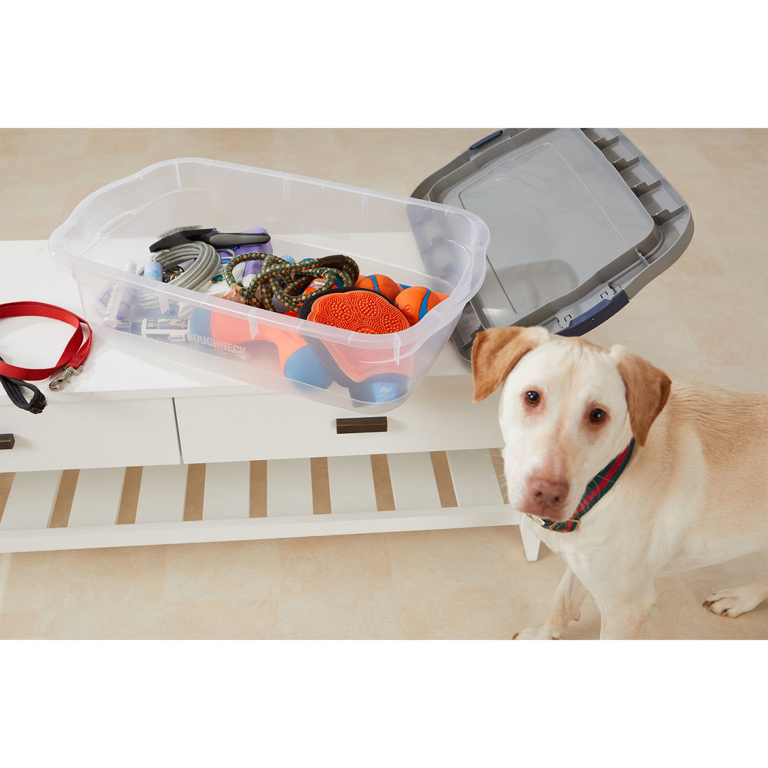Rubbermaid 6pk Roughneck Storage Containers, Stackable Totes, 31Qt (Open Box)