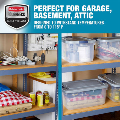 Rubbermaid 5 Pack Roughneck Clear Storage Containers, 50 Quart (Open Box) - VMInnovations