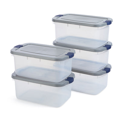 Rubbermaid 5 Pack Roughneck Clear Storage Containers, 50 Quart (Open Box) - VMInnovations