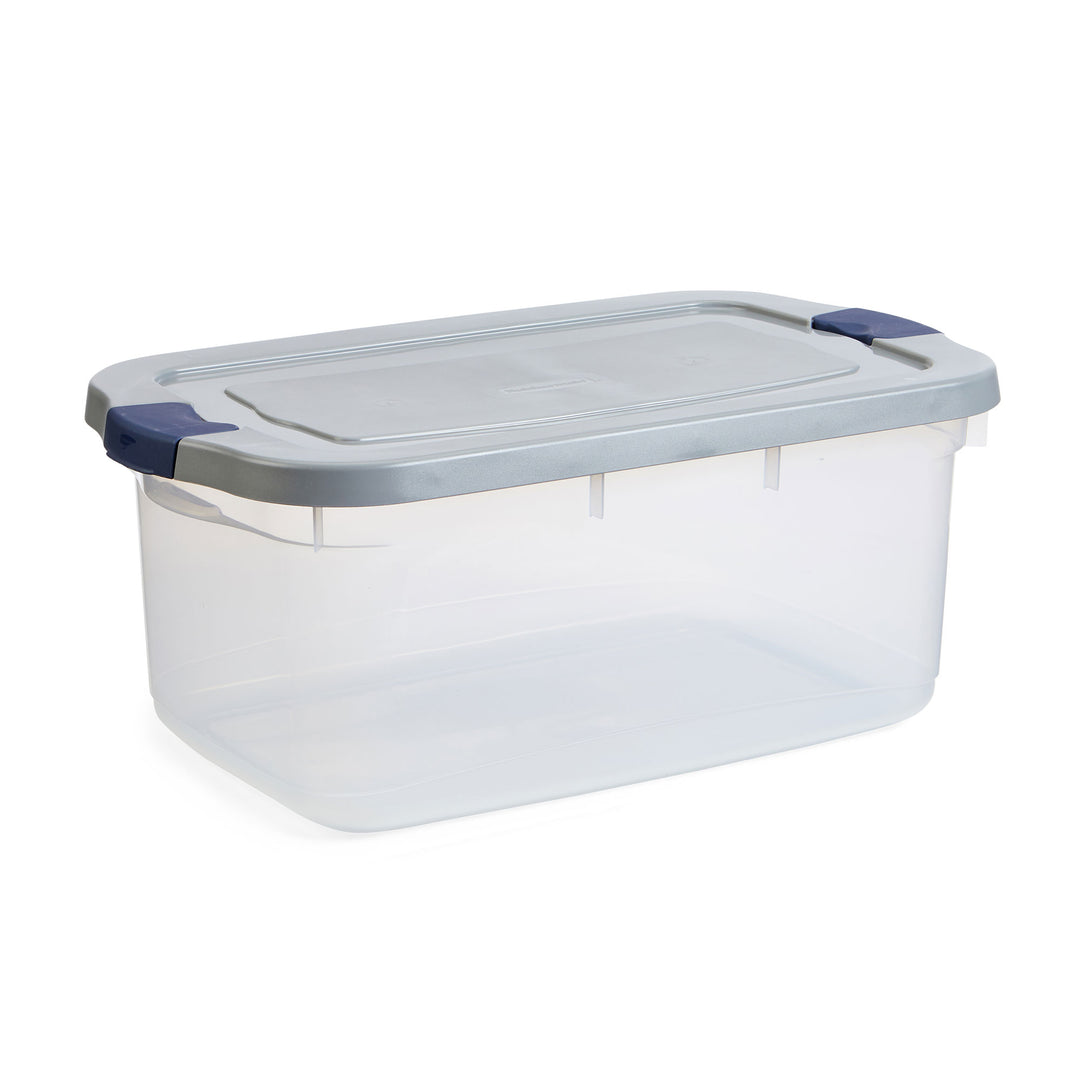 Rubbermaid 5 Pack Roughneck Clear Storage Containers, Stackable Totes, 50 Quart