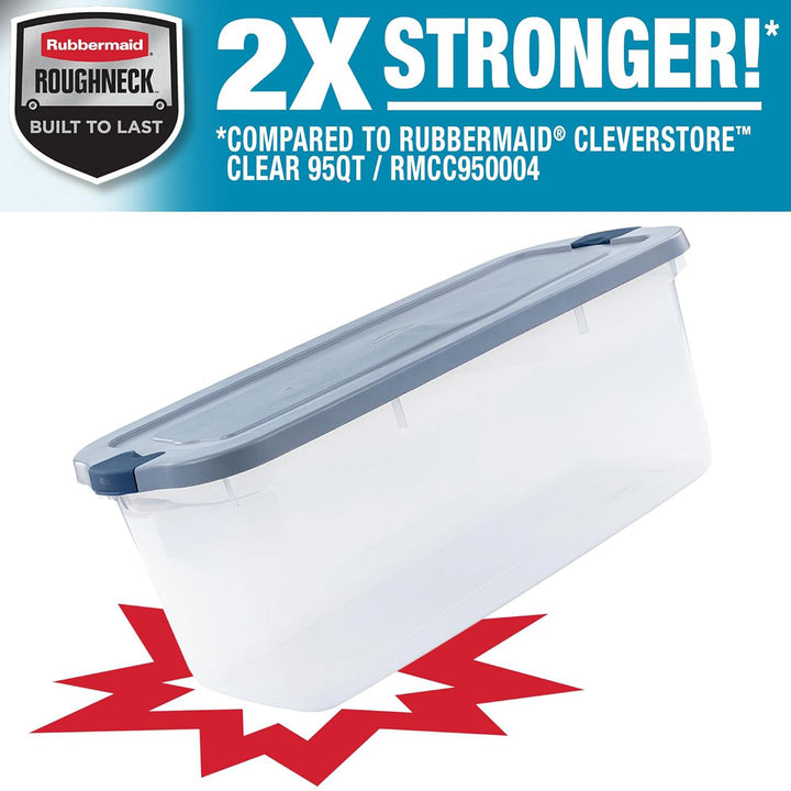 Rubbermaid 4pk Clear Storage Containers, Stackable Totes, 95qt (Open Box)