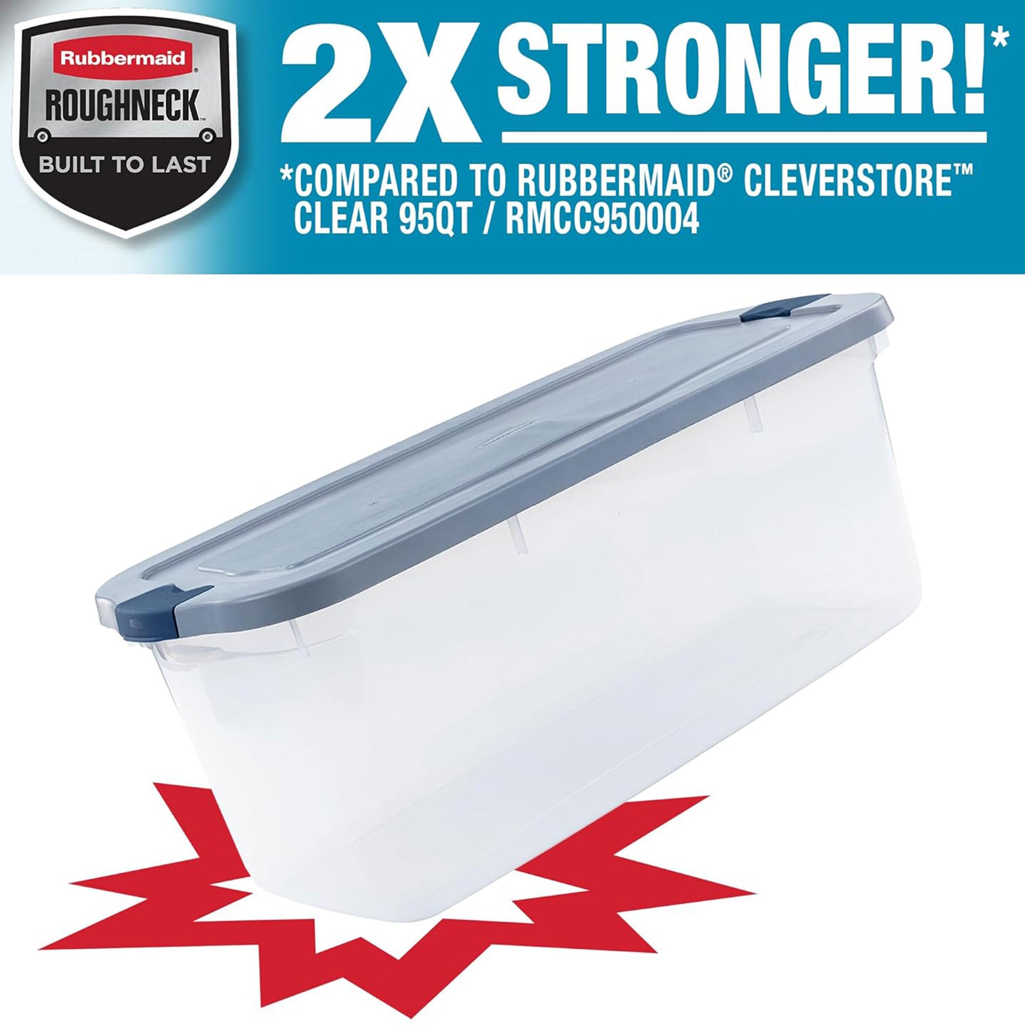 Rubbermaid 4pk Clear Storage Containers, Stackable Totes, 95qt (Open Box) - VMInnovations