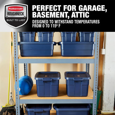 Rubbermaid 10PK Stackable Plastic Storage Containers with Lids, Indigo(Open Box) - VMInnovations