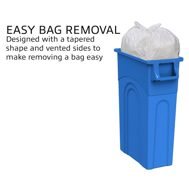 United Solutions 4pk Recycling Bin, Slim Trash Can, 23 Gal, Blue (Open Box)