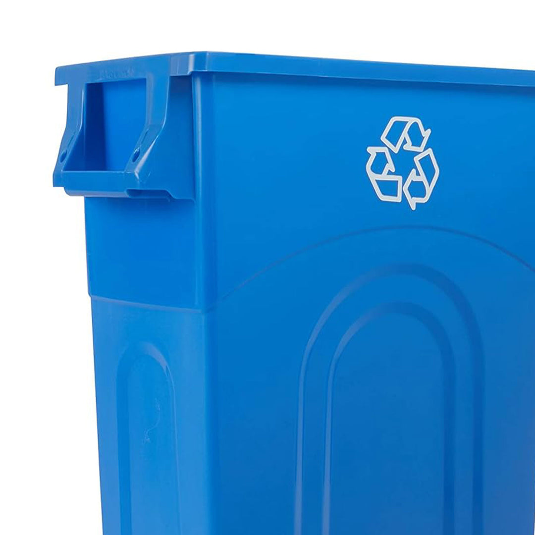 United Solutions 4pk Recycling Bin, Slim Trash Can, 23 Gal, Blue (Open Box)