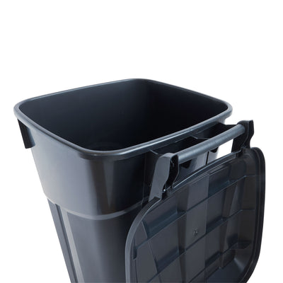 United Solutions 2 Pack Outdoor Trash Can w/Lid and Wheels, 32 Gal, Black (Used) - VMInnovations