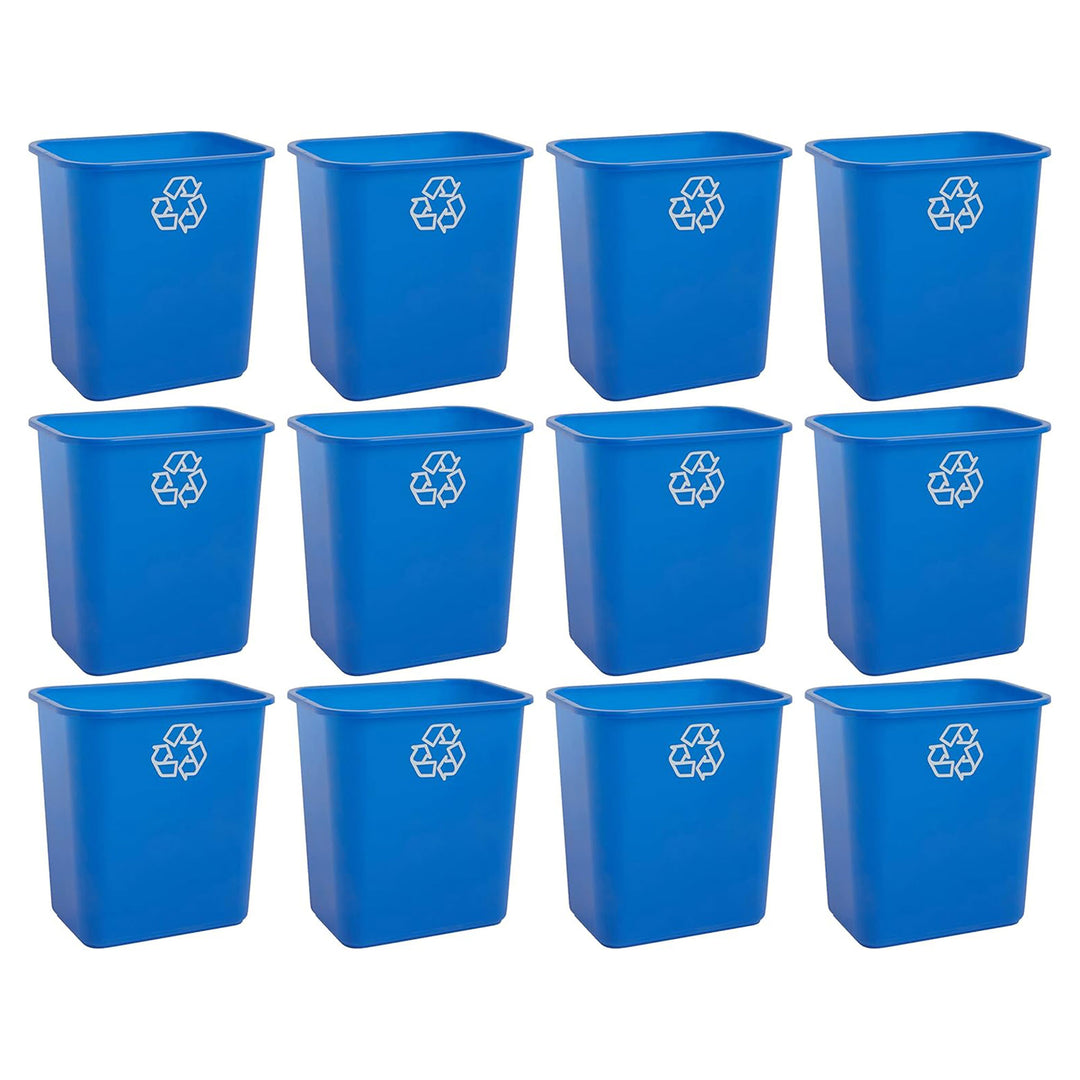 United Solutions 12pk Open Top Recycling Bin Space Saving Can, 7 Gal (Open Box)