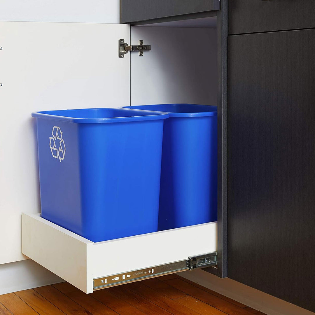 United Solutions 12pk Open Top Recycling Bin Space Saving Can, 7 Gal (Open Box)