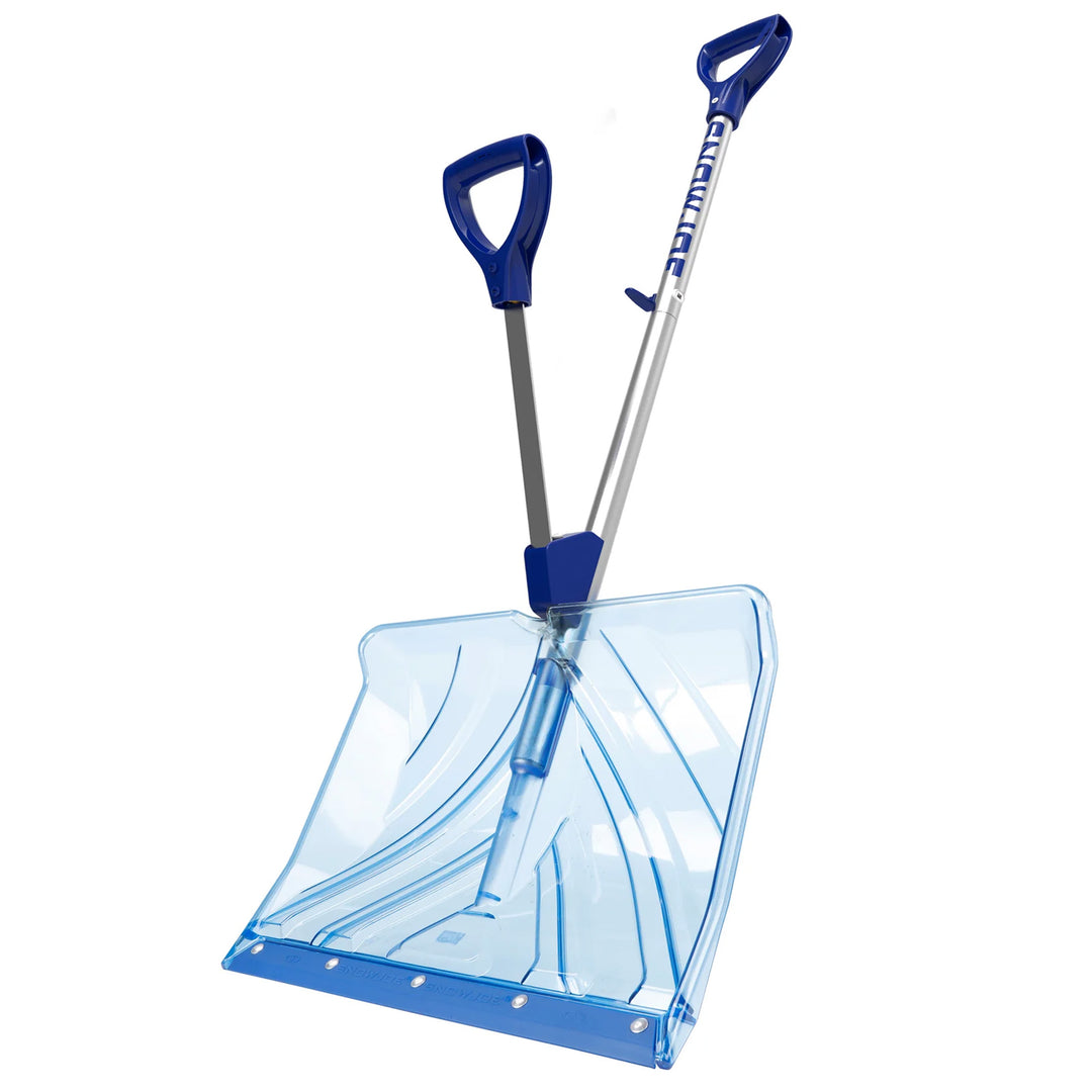 Snow Joe Shovelution Snow Shovel with Spring Assist & Telescoping Broom, Blue