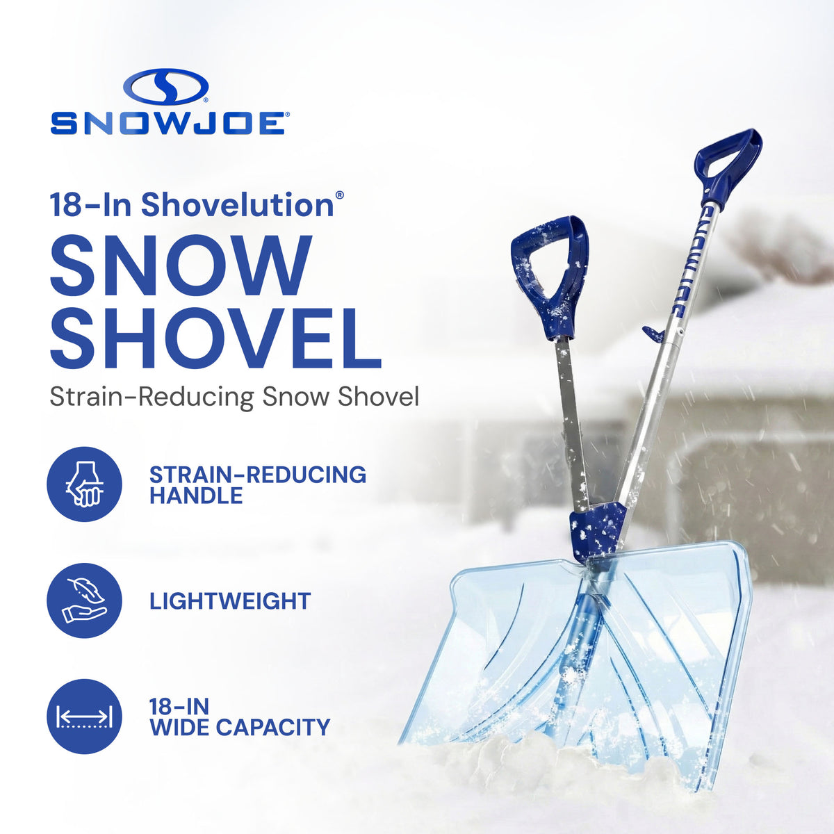 Snow Joe Shovelution Snow Shovel w/18" Shovel Blade & Assist Handle (Open Box)