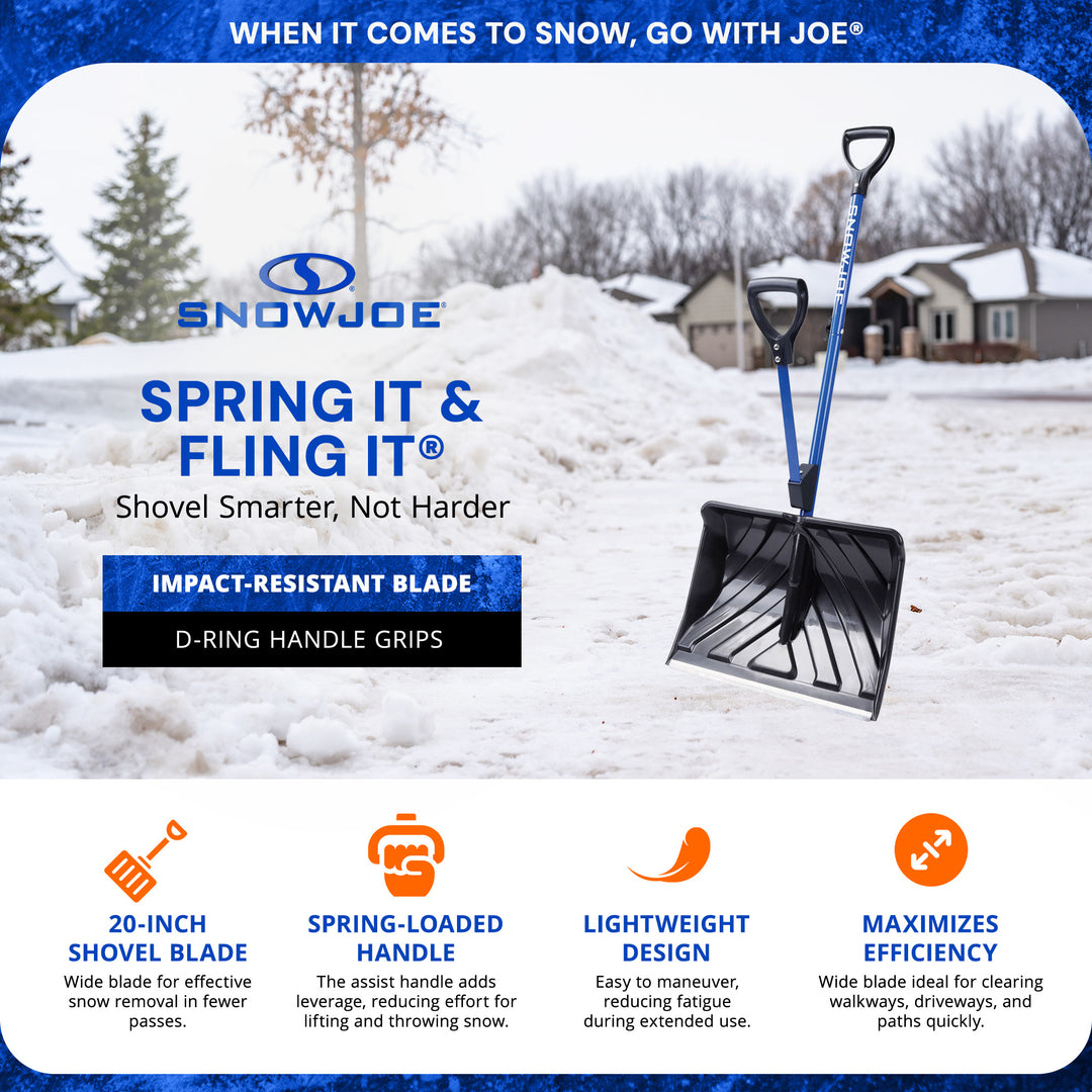 Snow Joe 2 Pack Shovelution Snow Shovel with 20" Shovel Blade & Assist Handle