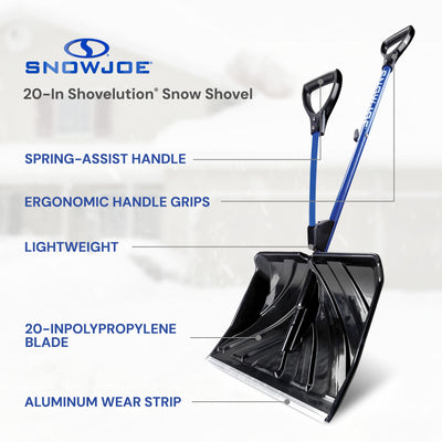 Snow Joe Shovelution Snow Shovel w/20-Inch Shovel Blade and Assist Handle (Used)