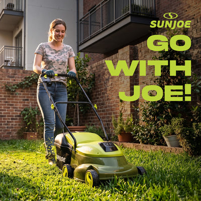 Sun Joe 14" Electric Cordless Lawn Mower with 10.6 Gal Grass Catcher, MJ401C-XR