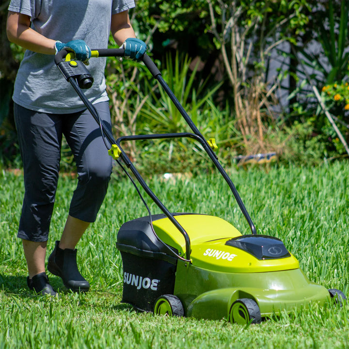 Sun Joe MJ401C-XR Cordless Lawn Mower, 28V, 14 Inch, 10.6 Gal Grass Catcher