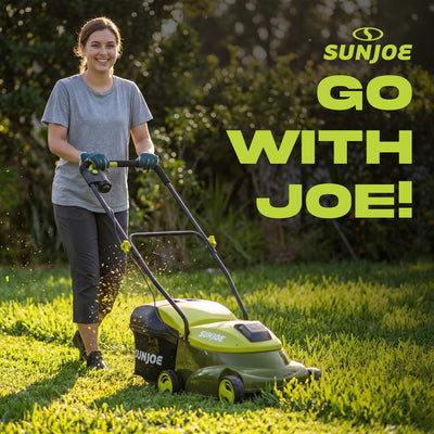 Sun Joe 14" Electric Cordless Lawn Mower w/ Detachable Grass Catcher, MJ401C-PRO - VMInnovations