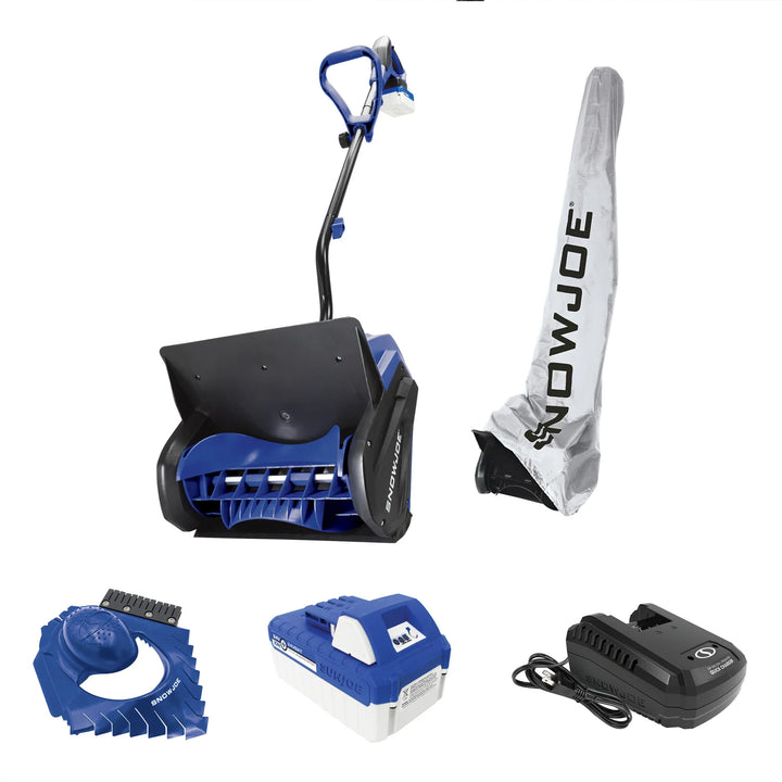 Snow Joe 24-Volt Cordless Battery-Powered Snow Shovel Bundle, Blue (Open Box)