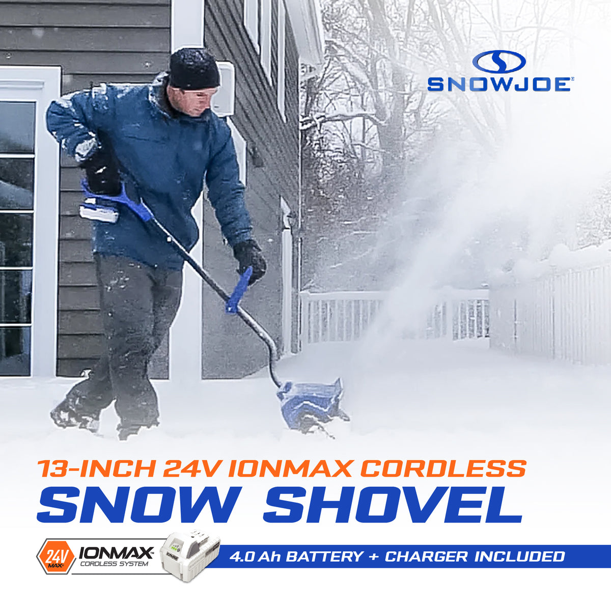 Snow Joe 24-Volt Battery-Powered Snow Shovel Bundle, 13-In, Blue (For Parts)