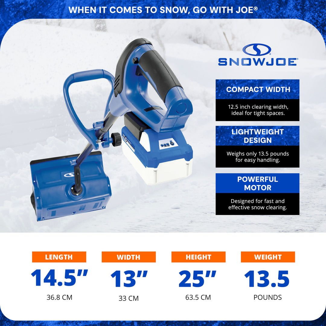 Snow Joe IONMAX 24-Volt Cordless Battery-Powered Snow Shovel Bundle, 13-In, Blue