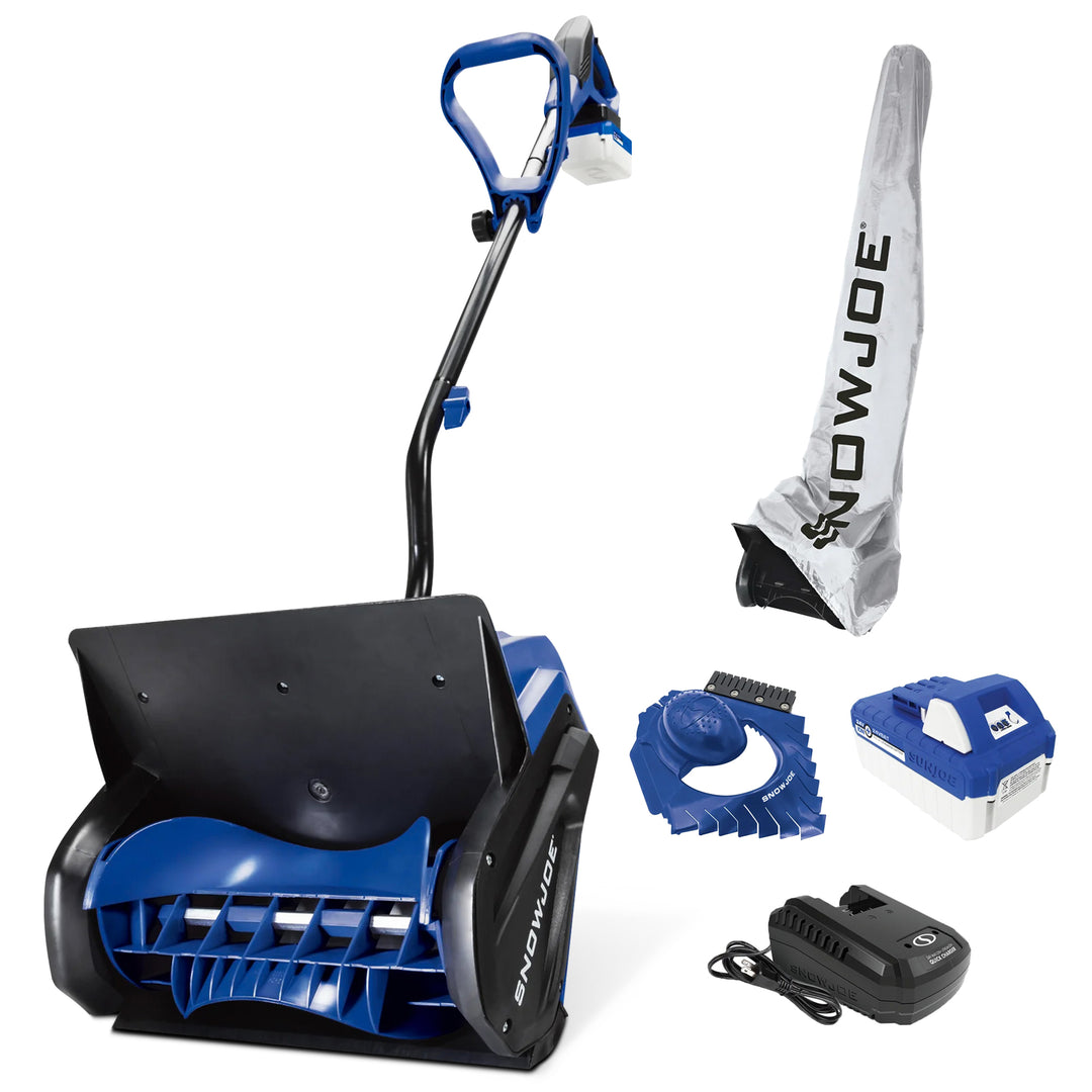 Snow Joe 24-Volt Cordless Battery-Powered Snow Shovel Bundle, Blue (Open Box)
