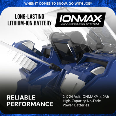 Snow Joe 24V Electric Snow Blower IONMAX & Windshield Ice Scraper Broom Combo