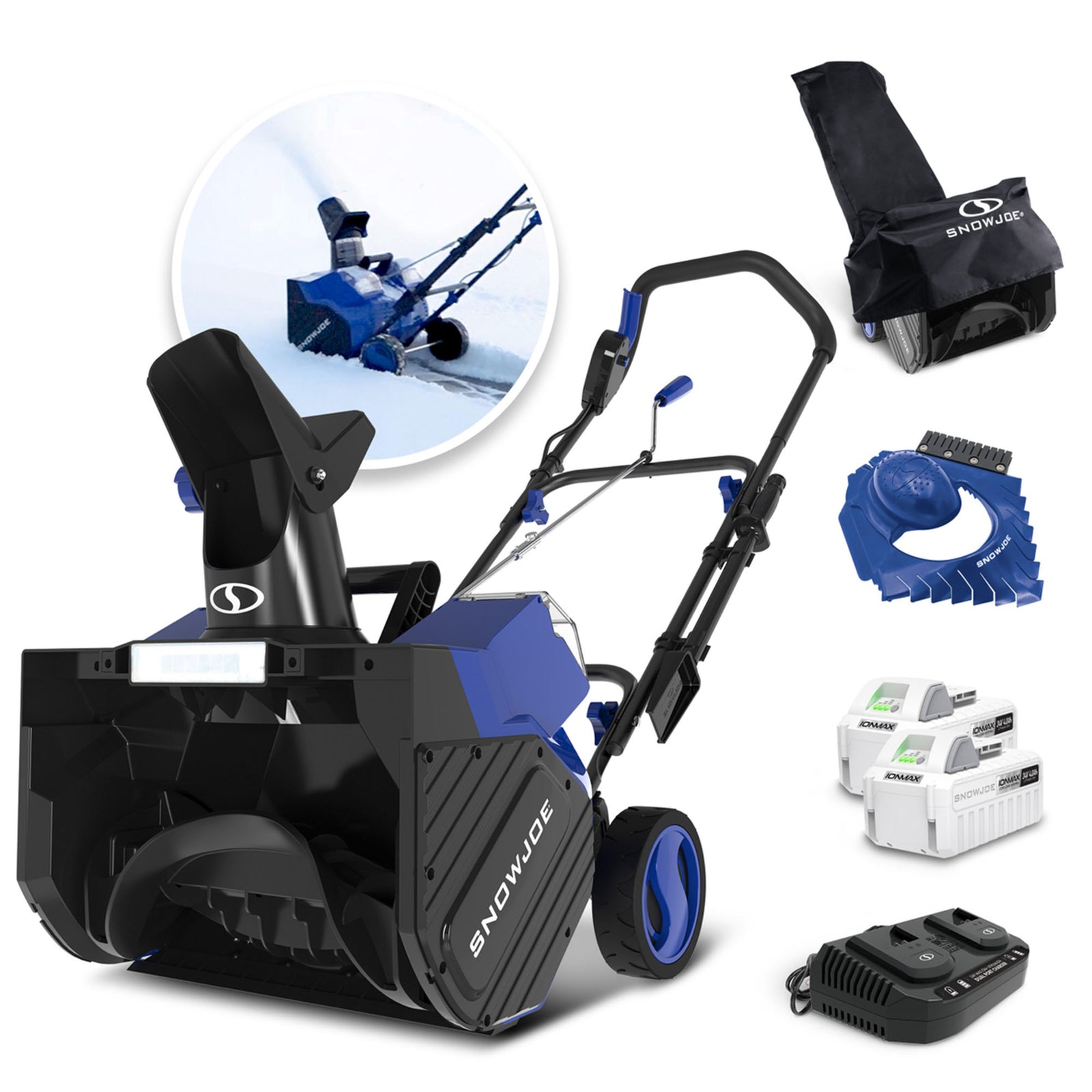 Snow Joe Snow Blower IONMAX, Cordless Electric Kit w/ LED Light, 24V-X2-SB18-TV1 - VMInnovations