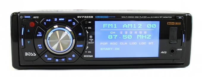 BOSS BV7325B 3.2" LCD DVD/CD/USB SD Bluetooth Receiver + 2) 5x7" 450W Speakers