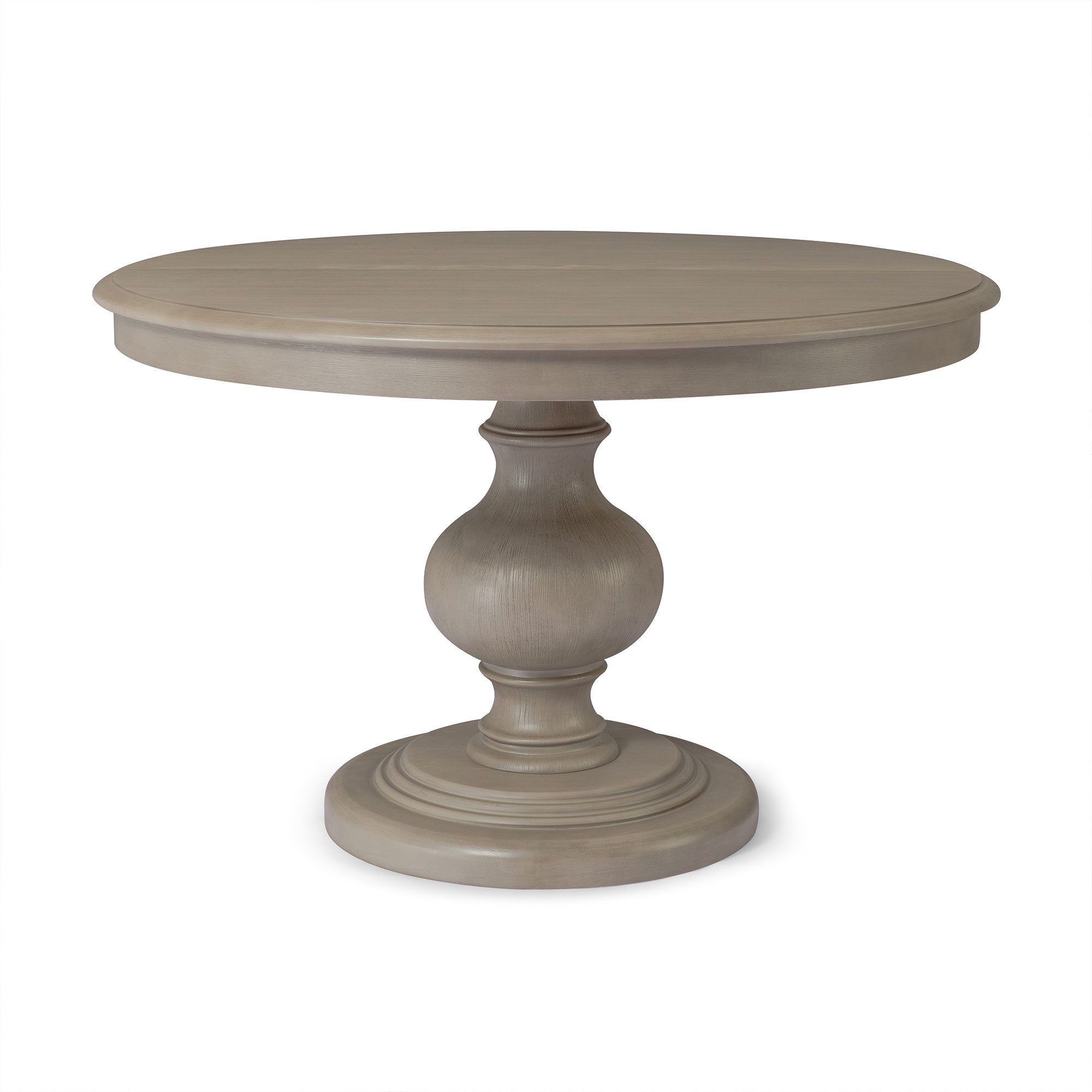 Zola Classical Round Wooden Dining Table in Antiqued Grey Finish - VMInnovations