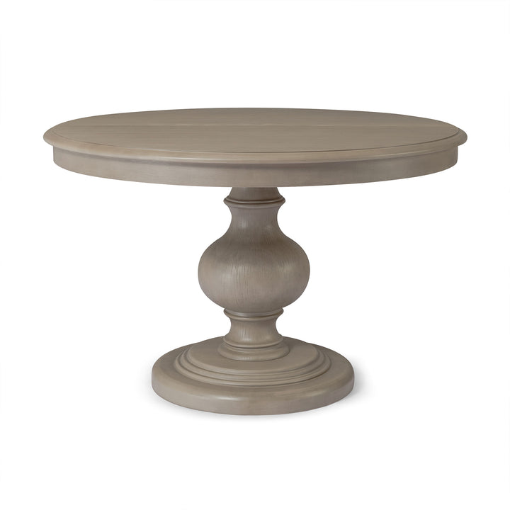Zola Classical Round Wooden Dining Table in Antiqued Grey Finish