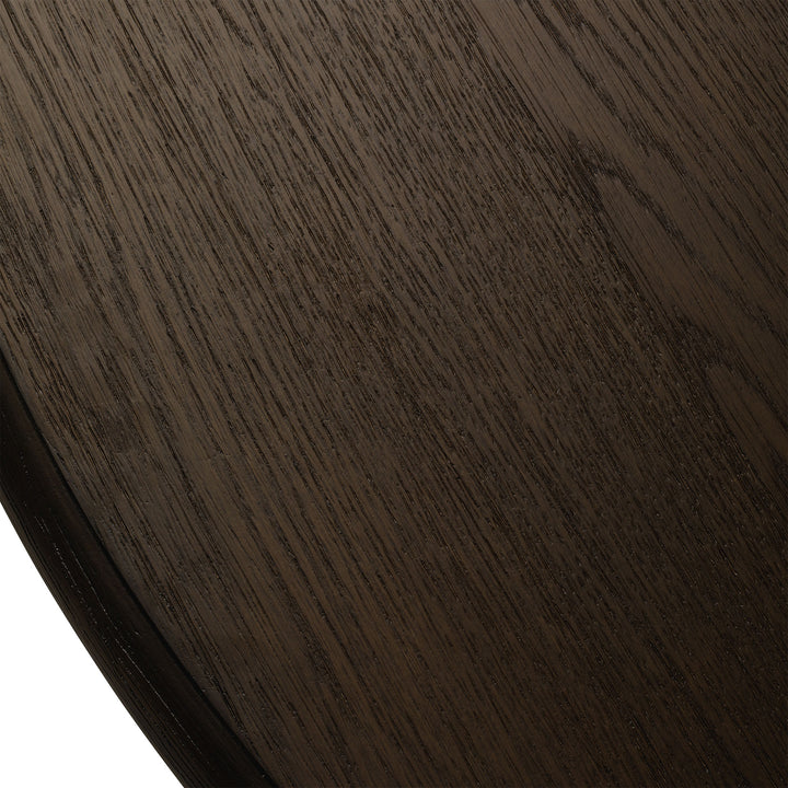 Zola Classical Round Wooden Dining Table in Antiqued Brown Finish