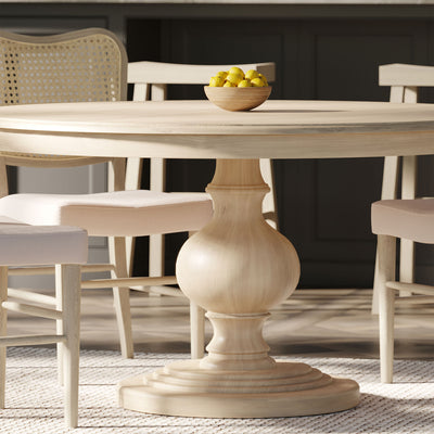 Maven Lane Zola Traditional Round Wooden Dining Table in Antiqued (Open Box)
