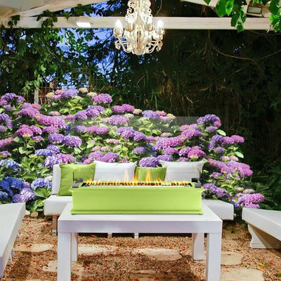 Loom X Blossom Tabletop Design Gas Fire Pit with Quick-connect Adapter, Lime - VMInnovations