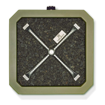 UKIAH Tailgater X Portable Outdoor Propane Fire Pit Table, 48000 BTU, Green - VMInnovations