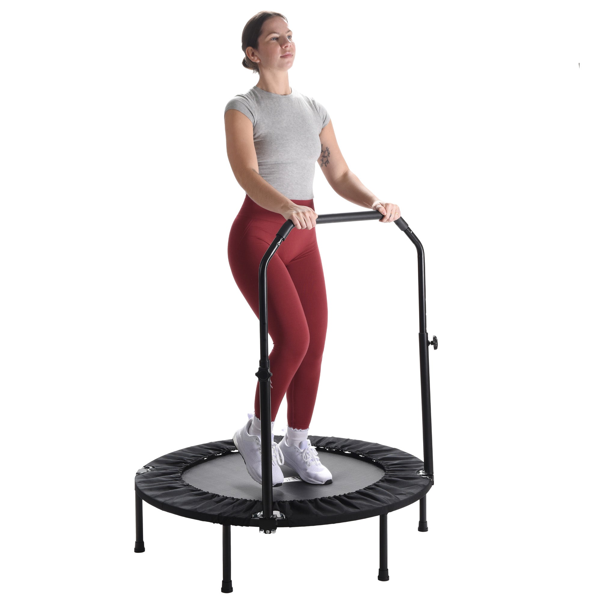 Stamina inMotion 40" Round Fitness Trampoline w/ Adjustable Handlebars(Open Box) - VMInnovations