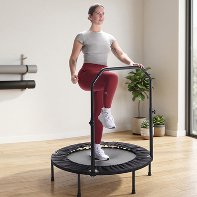 Stamina inMotion 40" Round Fitness Trampoline w/ Adjustable Handlebars(Open Box) - VMInnovations