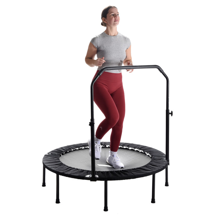 Stamina inMotion 48" Round Trampoline with Adjustable Handlebar, Black(Open Box)