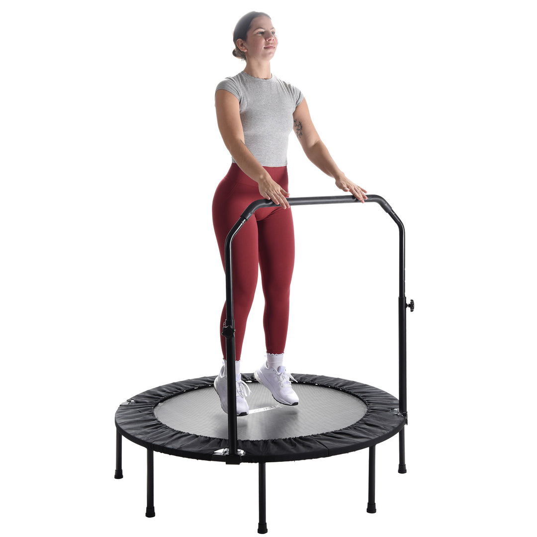 Stamina inMotion 48" Round Trampoline with Adjustable Handlebar, Black(Open Box)