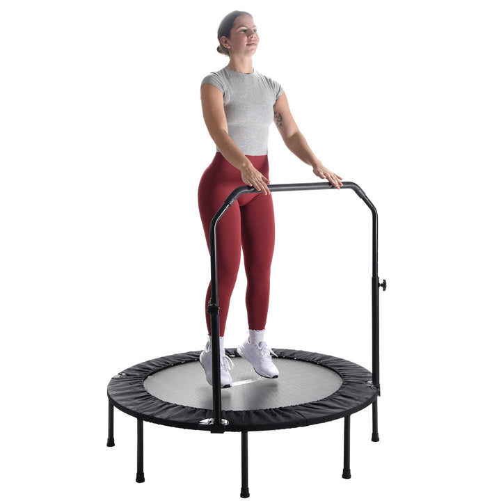 Stamina inMotion 48" Round Trampoline with Adjustable Handlebar, Black(Open Box)
