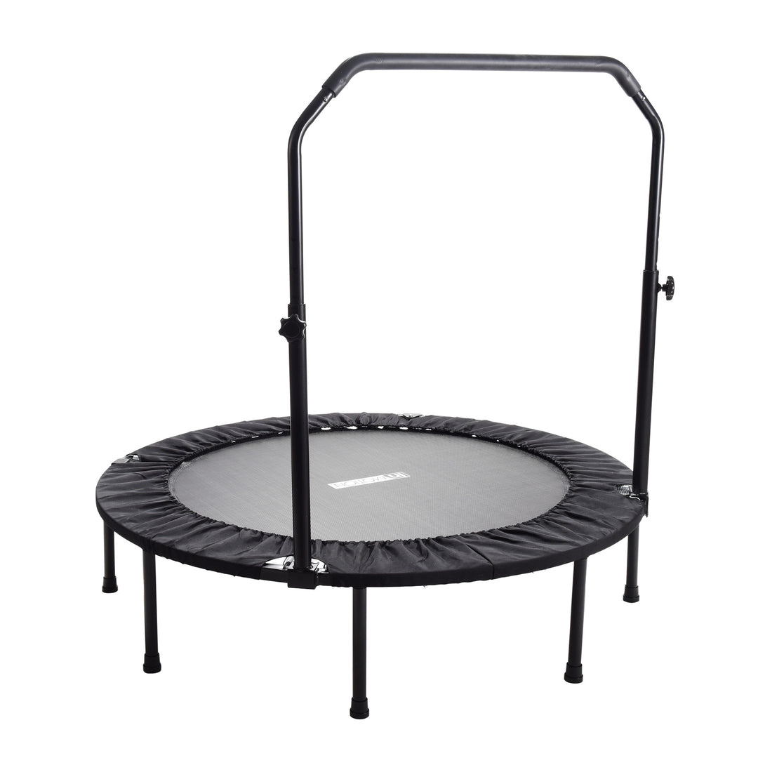 Stamina inMotion 48" Round Fitness Trampoline with Adjustable Handlebars, Black