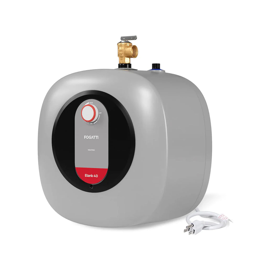 Fogatti 4 Gallon 1440W Electric Mini Tank Water Heater, Wall/Floor Mount, Gray