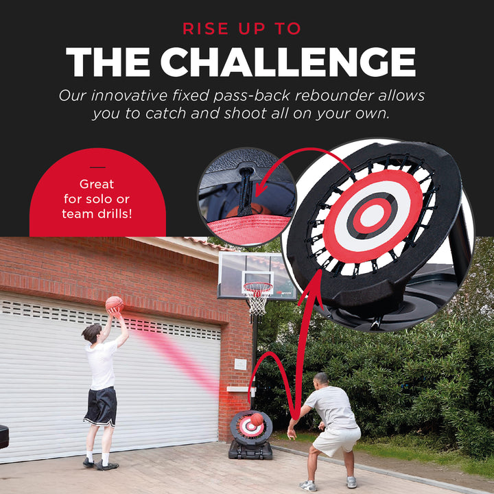 IE Sports Portable Basketball Hoop, Adjustable Height, 54" Backboard & Rebounder