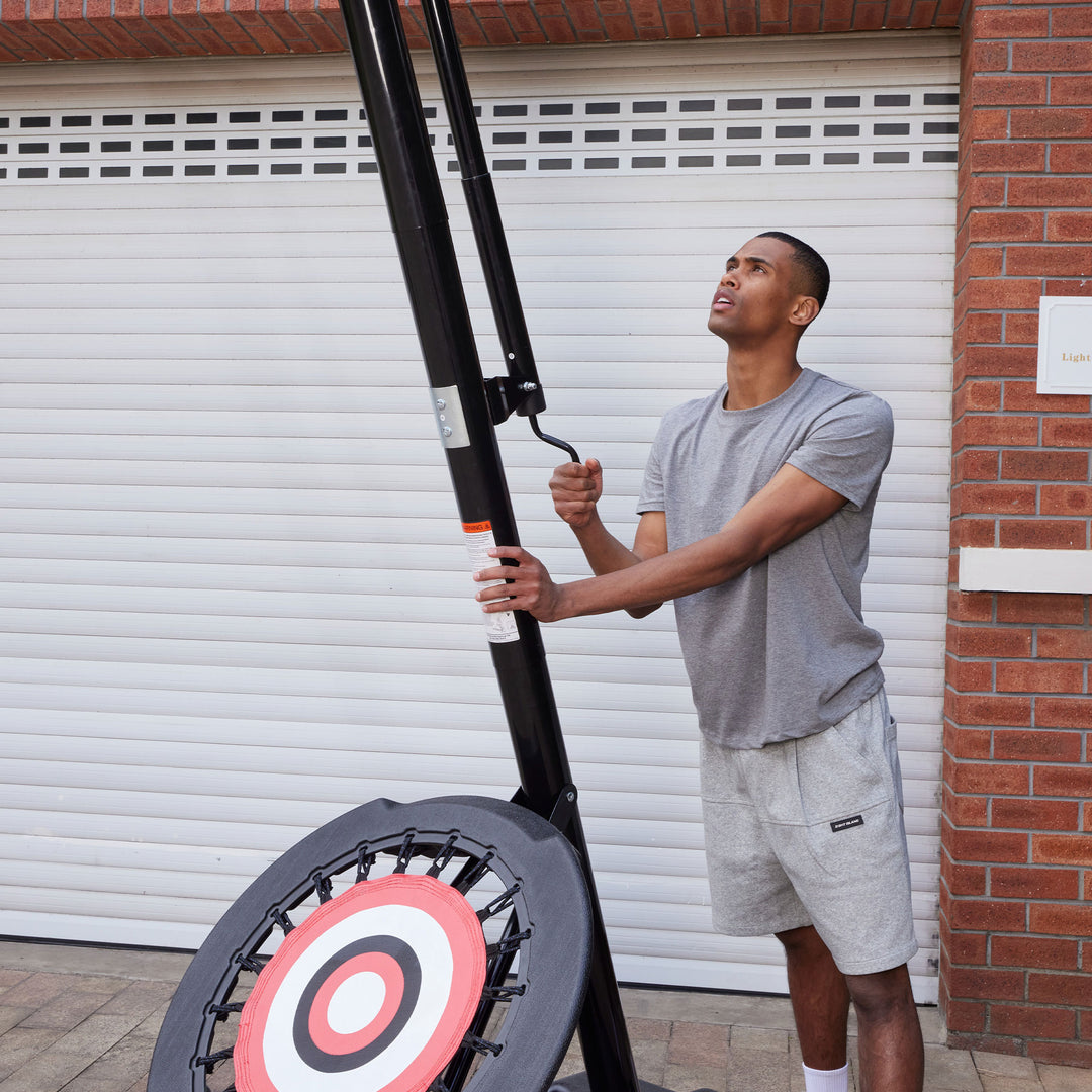 IE Sports Portable Basketball Hoop, Adjustable Height, 44" Backboard & Rebounder