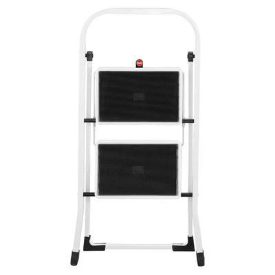 Hailo Folding Step Stool, Non-Slip 2 Step Ladder for Home & Kitchen, K20, White