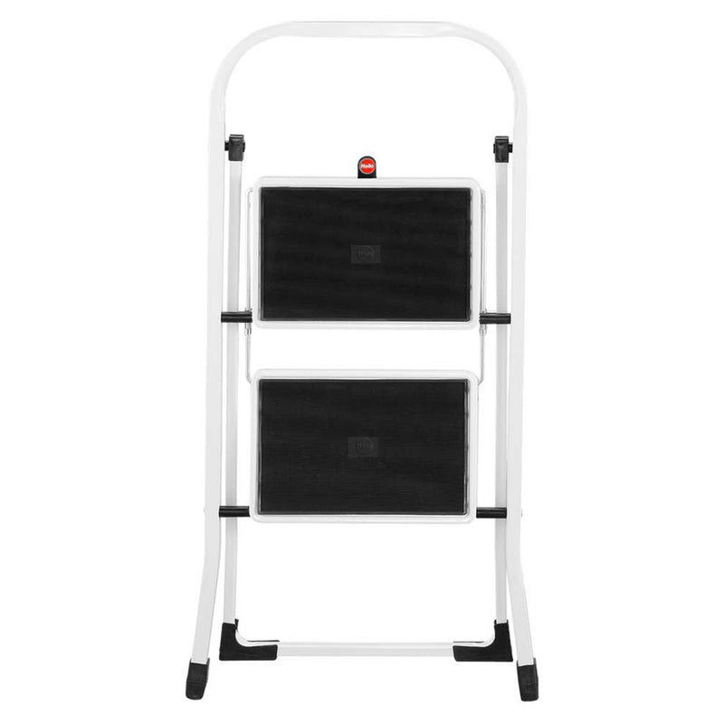 Hailo Folding Step Stool, Non-Slip 2 Step Ladder for Home & Kitchen, K20, White