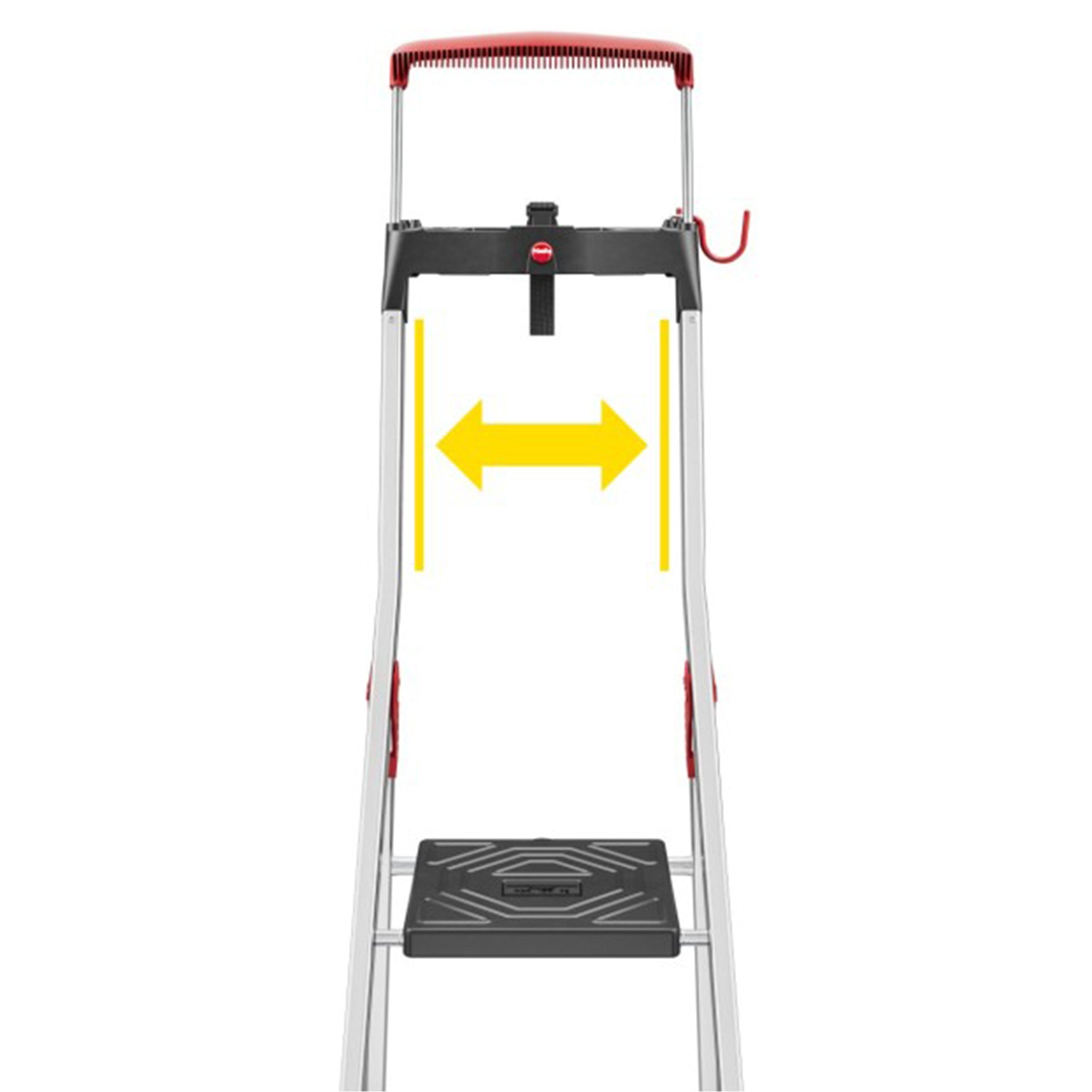 Hailo Folding 6 Step Non-Slip Ladder for Home & Kitchen, L100, Silver/Black - VMInnovations