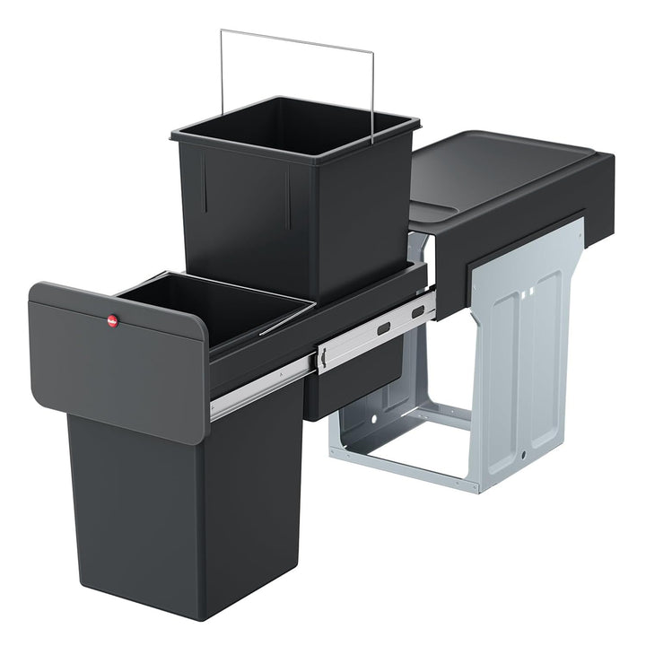 Hailo Kitchen Trash Can Dual 14L Waste Separation, EcoLine Design L (Open Box) - VMInnovations