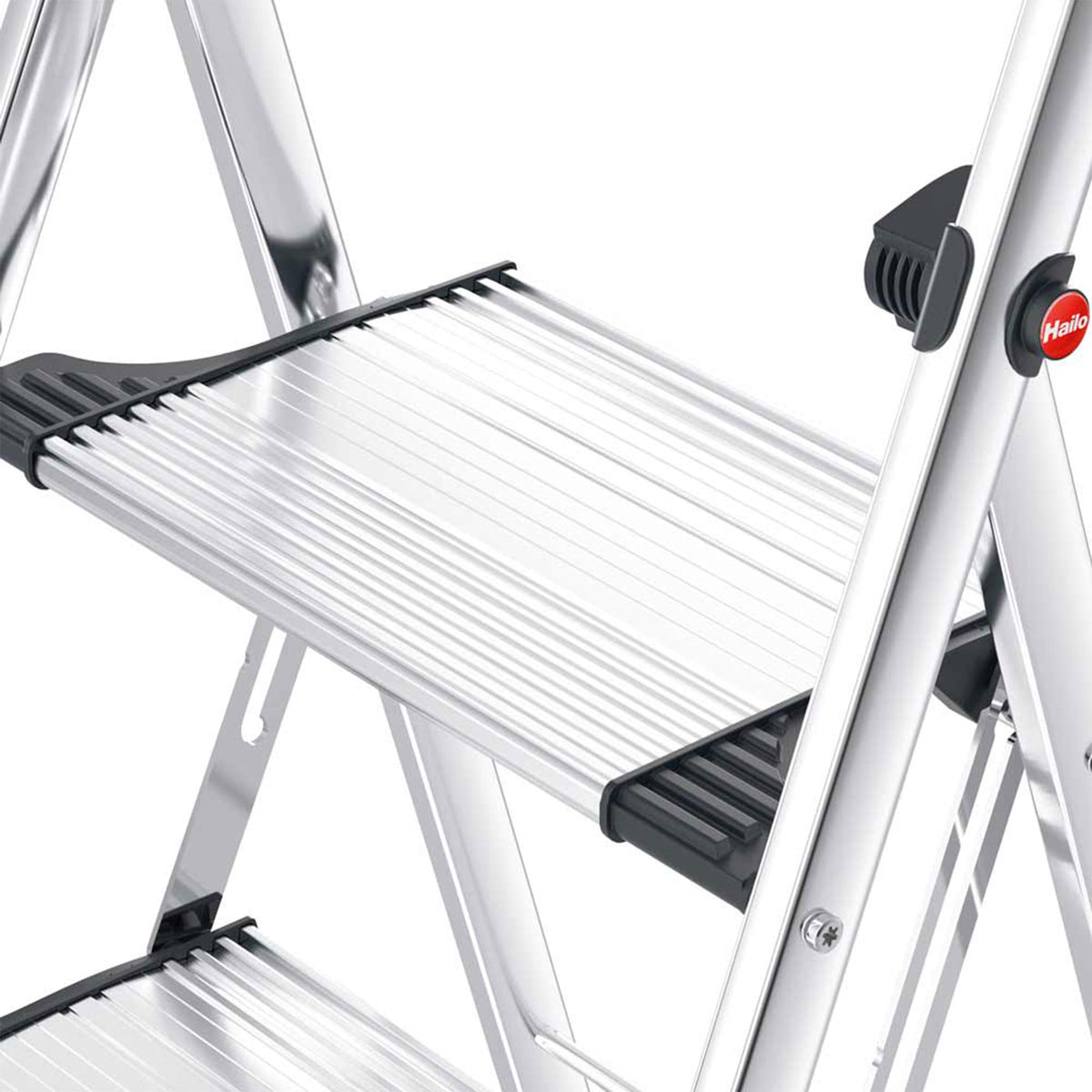 Hailo Folding Step Stool 2 Step Ladder w/Tray for Home & Kitchen, K100(Open Box) - VMInnovations