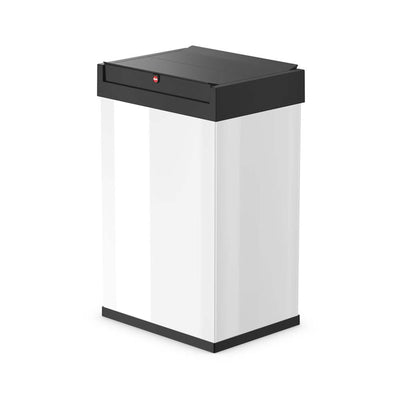 Hailo Swing Trash Bin, 9.2 Gal, Non-Slip Base, White w/Black Lid (Open Box)