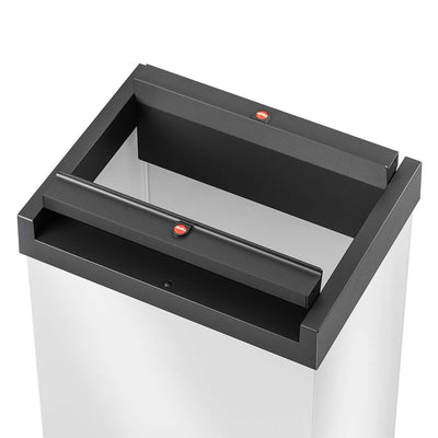 Hailo Swing Trash Bin, 9.2 Gal, Non-Slip Base, White w/Black Lid (Open Box) - VMInnovations