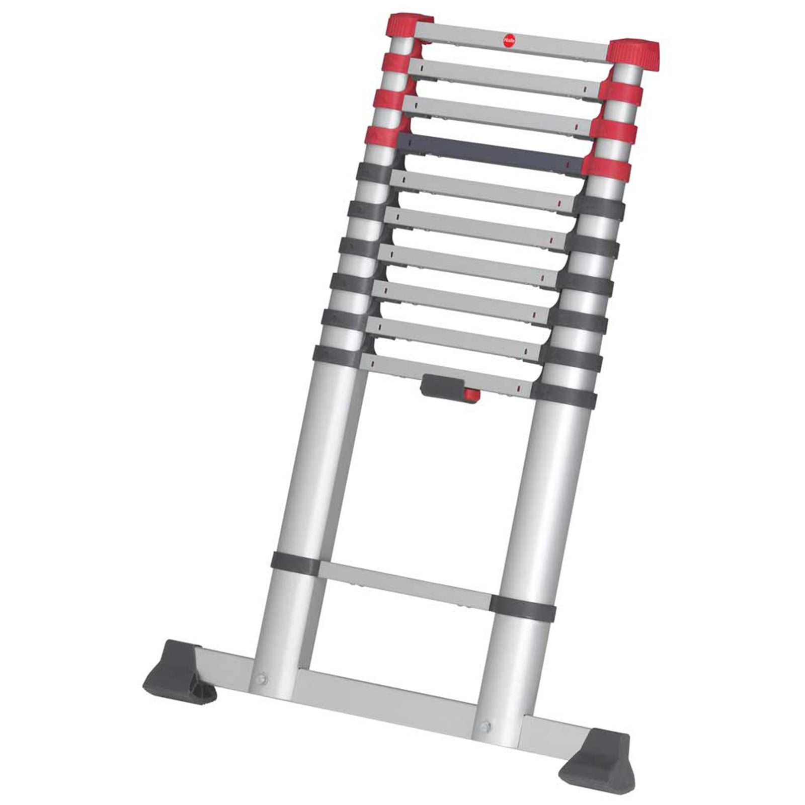 Hailo Height Adjustable Portable Compact Aluminum Telescoping Ladder, Red/Black - VMInnovations
