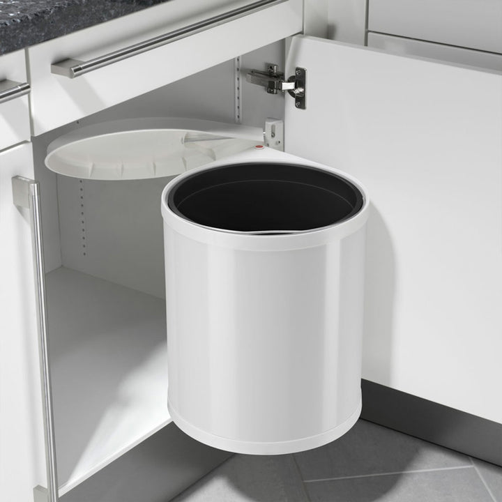 Hailo Compact Trash Can, 4 Gal, Lid-Lift, Small Kitchen Bin, White (Open Box)